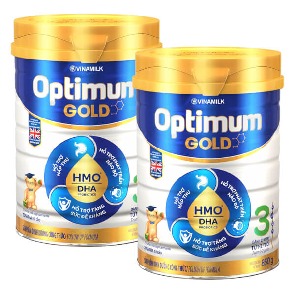 Combo 2 Vinamilk Optimum Gold 3, 850g, 1-2 tuổi