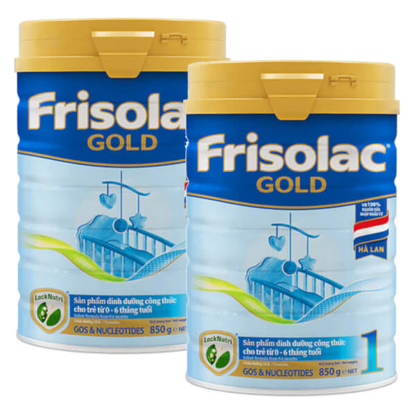 Combo 2 Frisolac Gold 1, 0 - 6 tháng tuổi (850gr)