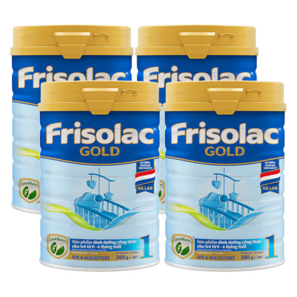 Combo 4 Frisolac Gold 1, 0 - 6 tháng tuổi (380gr)