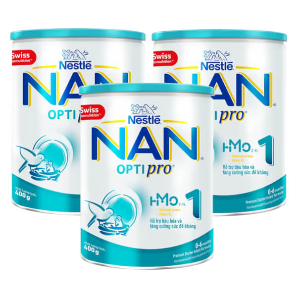 Combo 3 Nestlé NAN OPTIPRO 1, 0-6 tháng, 400g