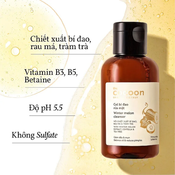 Gel Rửa Mặt Cocoon Winter Melon Cleanser Bí Đao 140ml