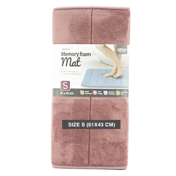 Thảm chùi chân Memory Foam LnL, Stripe - Hồng