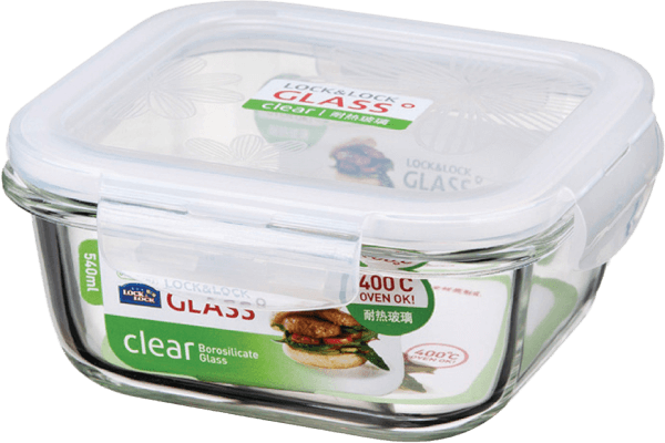 Hộp thủy tinh Glass Clear Square 540ml