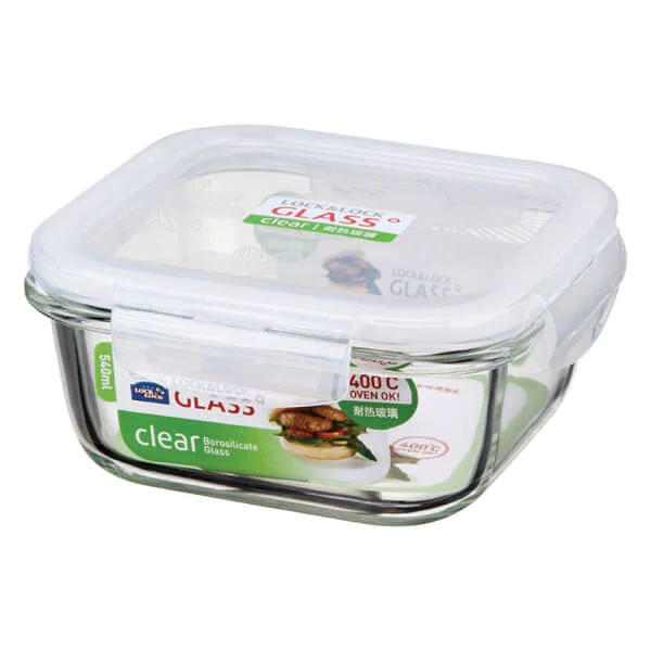 Hộp thủy tinh Glass Clear Square 540ml