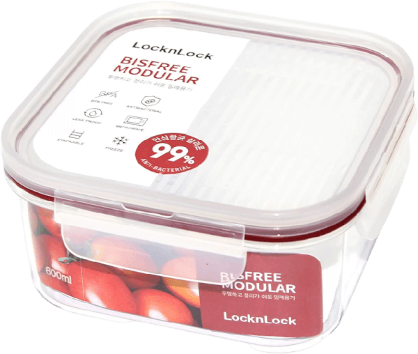 Hộp bảo quản thực phẩm nhựa Bisfree Modular  600ml (Màu Đỏ)