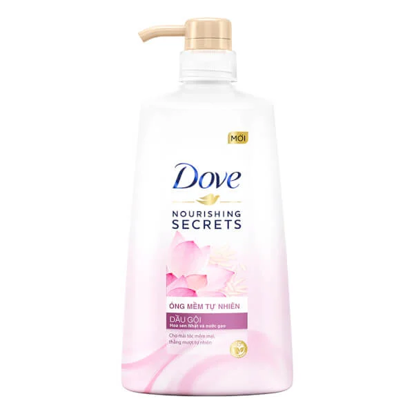 Dầu gội DOVE óng mềm tự nhiên (Sen + Gạo) 640g