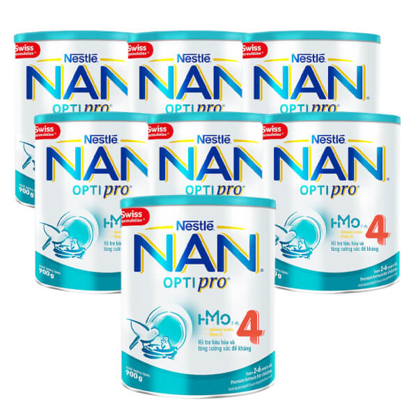 Combo 7 lon Nestlé NAN OPTIPRO 4, 2-6 tuổi, 900g