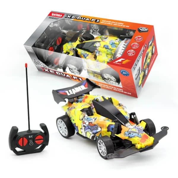Xe đua F1 - điều khiển từ xa, có ánh sáng kèm pin và sạc USB (màu vàng)