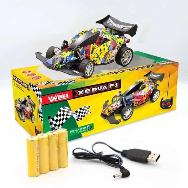 Xe đua F1 - điều khiển từ xa, có ánh sáng kèm pin và sạc USB - DK 81037