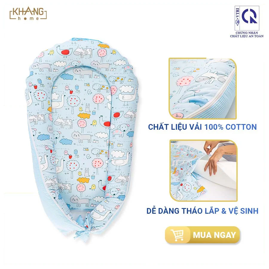 Bộ nôi vải di động KH 55X90 (không bèo)