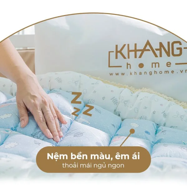 Bộ nệm chần bông sơ sinh 5 món KH01