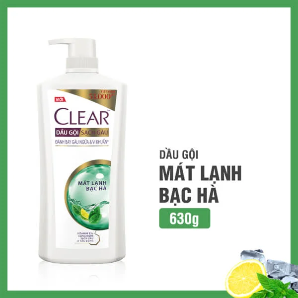 Dầu gội CLEAR bạc hà 630g