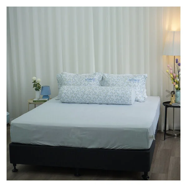 Bộ ga chun Everon Lite Microfiber 180*200cm (Xanh)