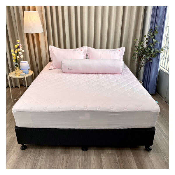 Bộ ga chun chần 4 món K-Bedding Micro Tencel 180*200cm (Hồng)