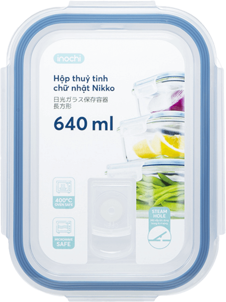 Hộp thuỷ tinh chữ nhật Nikko 640 ml (INC)
