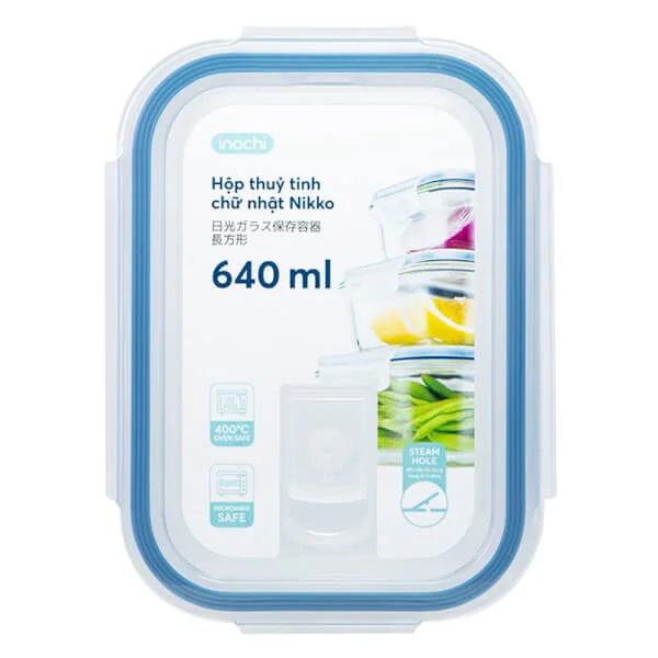 Hộp thuỷ tinh chữ nhật Nikko 640 ml (INC)