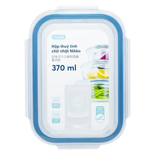 Hộp thuỷ tinh chữ nhật Nikko 370 ml (INC)