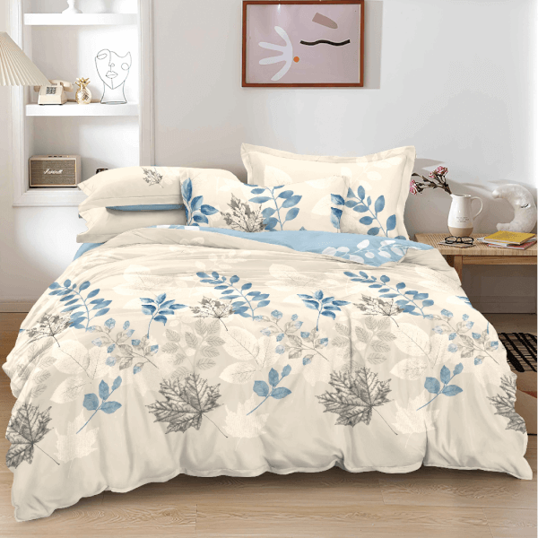 Bộ 5 món drap, áo gối và mền chần NIN Calisto B2201_NH016 (180x200+30cm, Giao màu ngẫu nhiên Xanh/ Hồng)