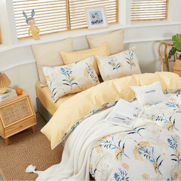 Bộ 5 món drap, áo gối và mền chần NIN Collins B2201_NH010 (160x200+30cm) Giao màu ngẫu nhiên