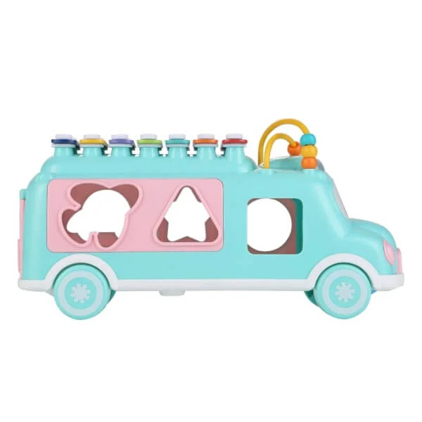 Xe bus âm nhạc nhỏ thả khối JS048981 (Xanh dương)
