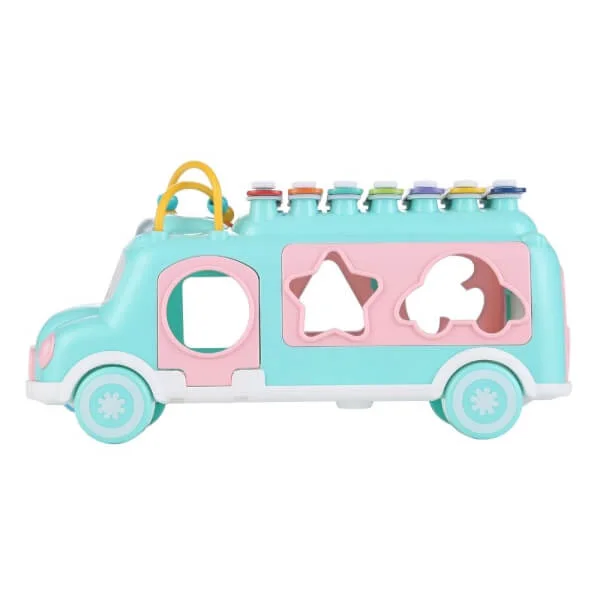 Xe bus âm nhạc nhỏ thả khối JS048981 (Xanh dương)