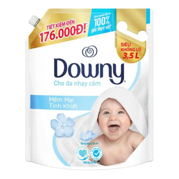 Nước xả vải Downy mềm mại tinh khiết túi 3.5L