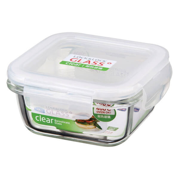 Combo 2 Hộp thủy tinh  Clear Square 300ml