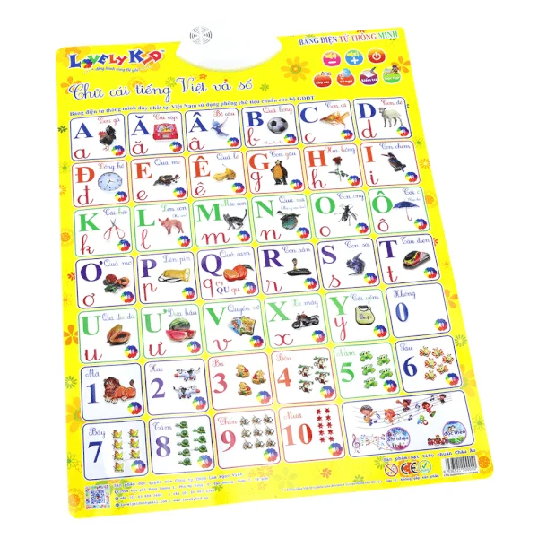 Bảng điện tử thông minh - Chữ cái Tiếng việt và số (LNV)