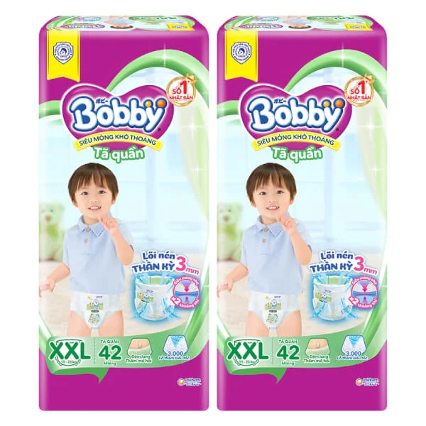 Combo 2 gói Bỉm tã quần Bobby size XXL 42 miếng (trên 16kg) (sản phẩm được giao với bao bì ngẫu nhiên)