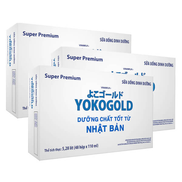 Combo 3 thùng sữa uống dinh dưỡng Vinamilk Yoko Gold 110ml (Lốc 4 hộp)