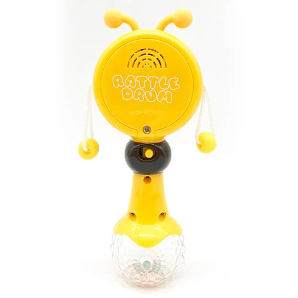 Trống lắc kèm xúc xắc có nhạc JS040544 (Cam)