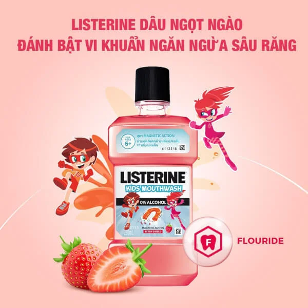 Nước súc miệng cho bé Listerine Kids Mouth Wash 250ml