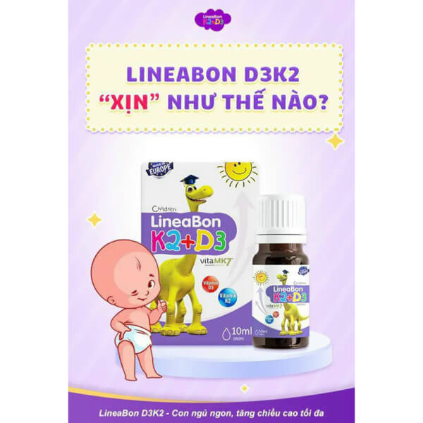 Vitamin D3 giúp tăng chiều cao cho bé Lineabon K2+D3