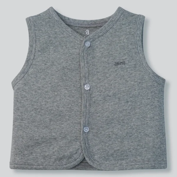 Áo ghi lê sơ sinh Animo I1221041 (0-12M,Xám)