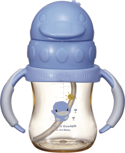 Bình uống nước ống hút có tay cầm nhựa PPSU Kuku (KU5881A, 140ml, Xanh)