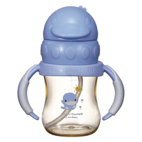 Bình uống nước ống hút có tay cầm nhựa PPSU Kuku (KU5881A, 140ml, Xanh)