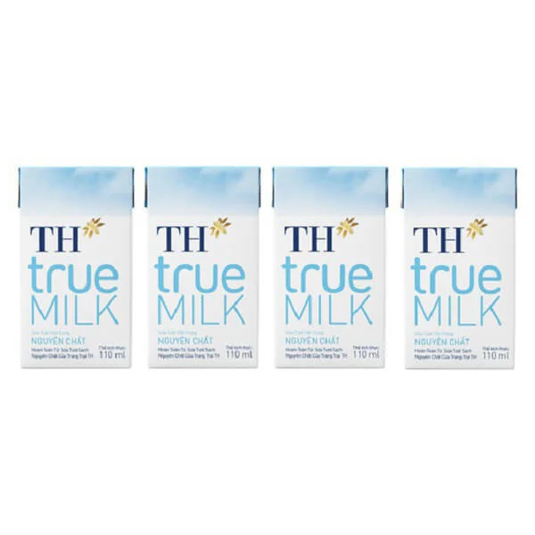 Sữa tươi tiệt trùng nguyên chất TH true Milk 110ml (lốc 4 hộp)