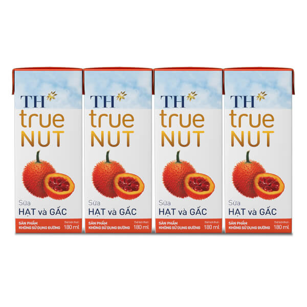 Sữa hạt và gấc TH true Nut 180ml (lốc 4 hộp)