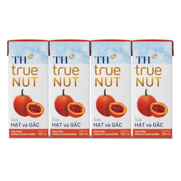 Sữa hạt và gấc TH true Nut 180ml (lốc 4 hộp)