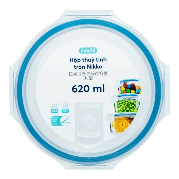 Hộp thuỷ tinh tròn Nikko 620 ml (INC)