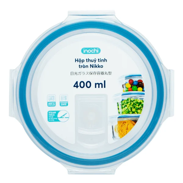Hộp thuỷ tinh tròn Nikko 400 ml (INC)