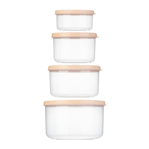 Bộ 4 hộp thực phẩm tròn Hokkaido 500, 1000, 1500, 2500ml