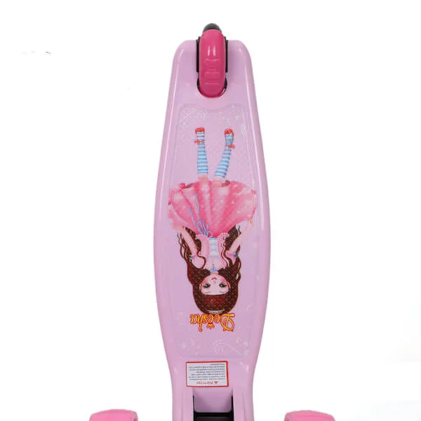 Xe trượt scooter, xe chòi chân có nhạc đèn 166 (Hồng)