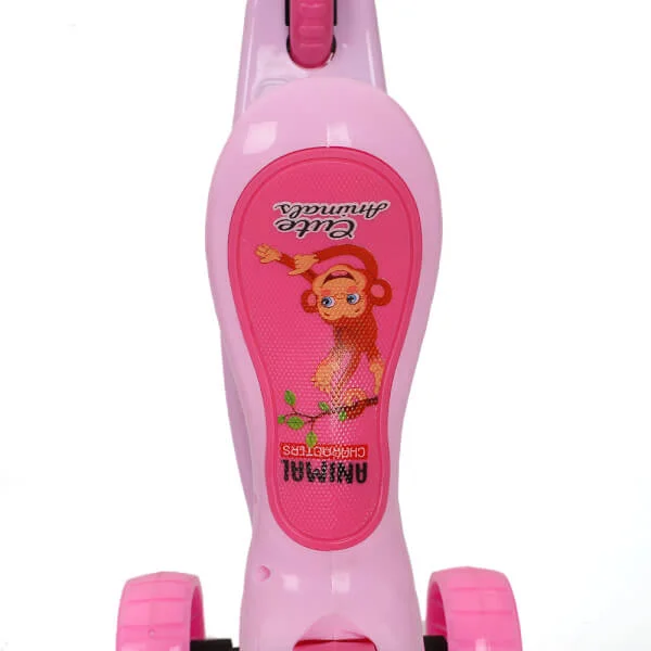 Xe trượt scooter, xe chòi chân có nhạc đèn 166 (Hồng)