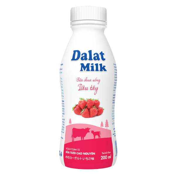 Sữa chua uống DalatMilk dâu tây 200ml