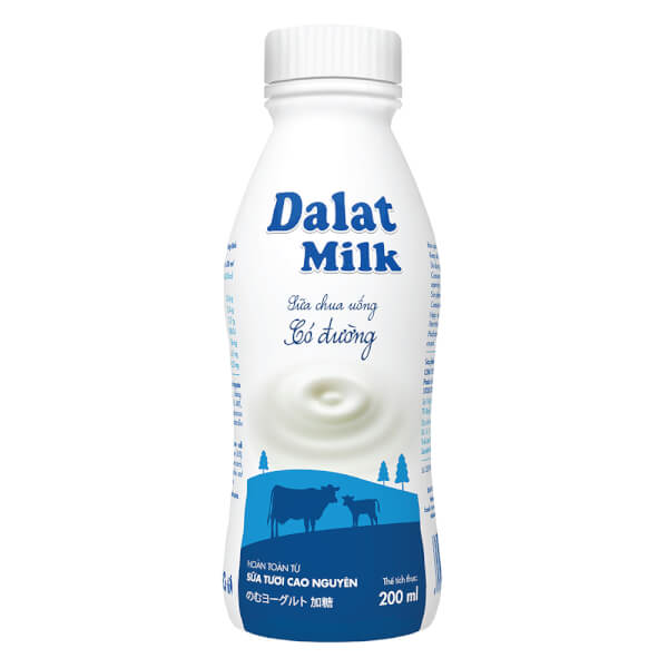 Sữa chua uống DalatMilk có đường 200ml