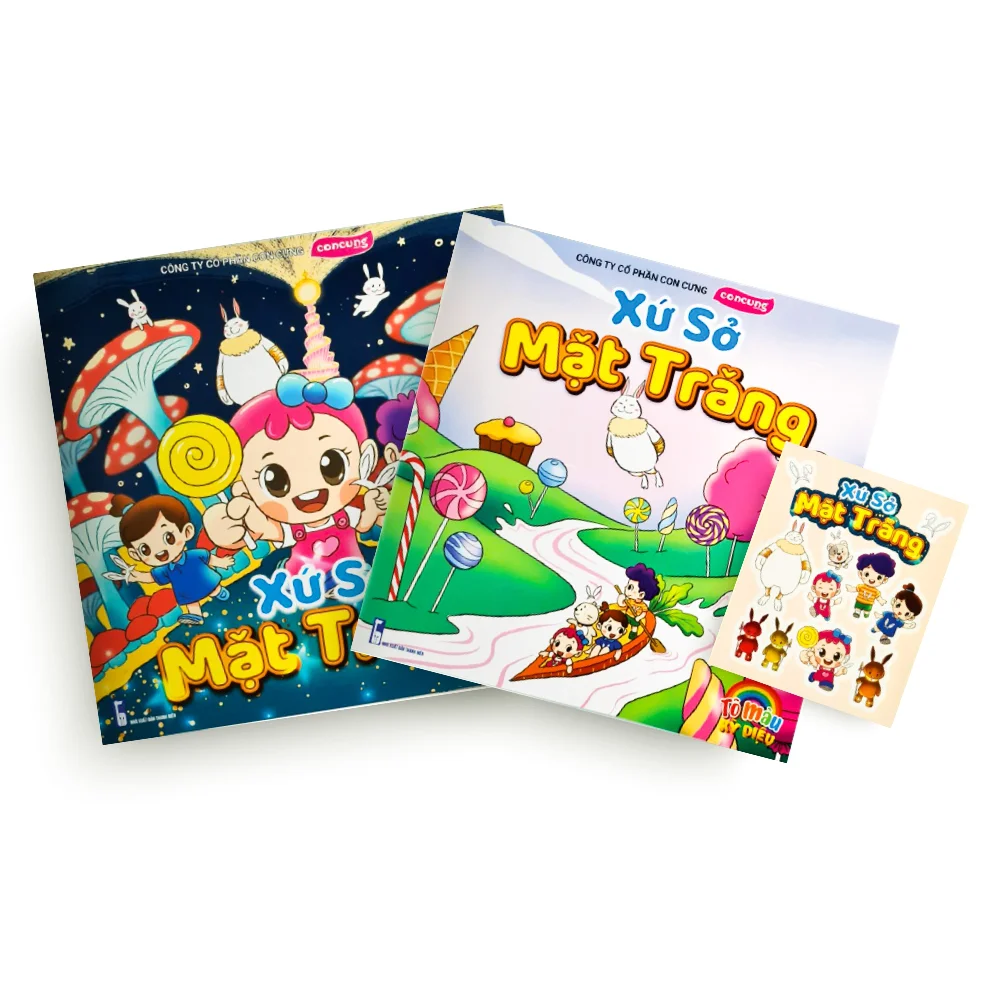 [Mua 1 bộ truyện góp 10k vào quỹ trồng 1 tỷ cây xanh] Bộ truyện tranh và sách tô màu kèm sticker Xứ Sở Mặt Trăng