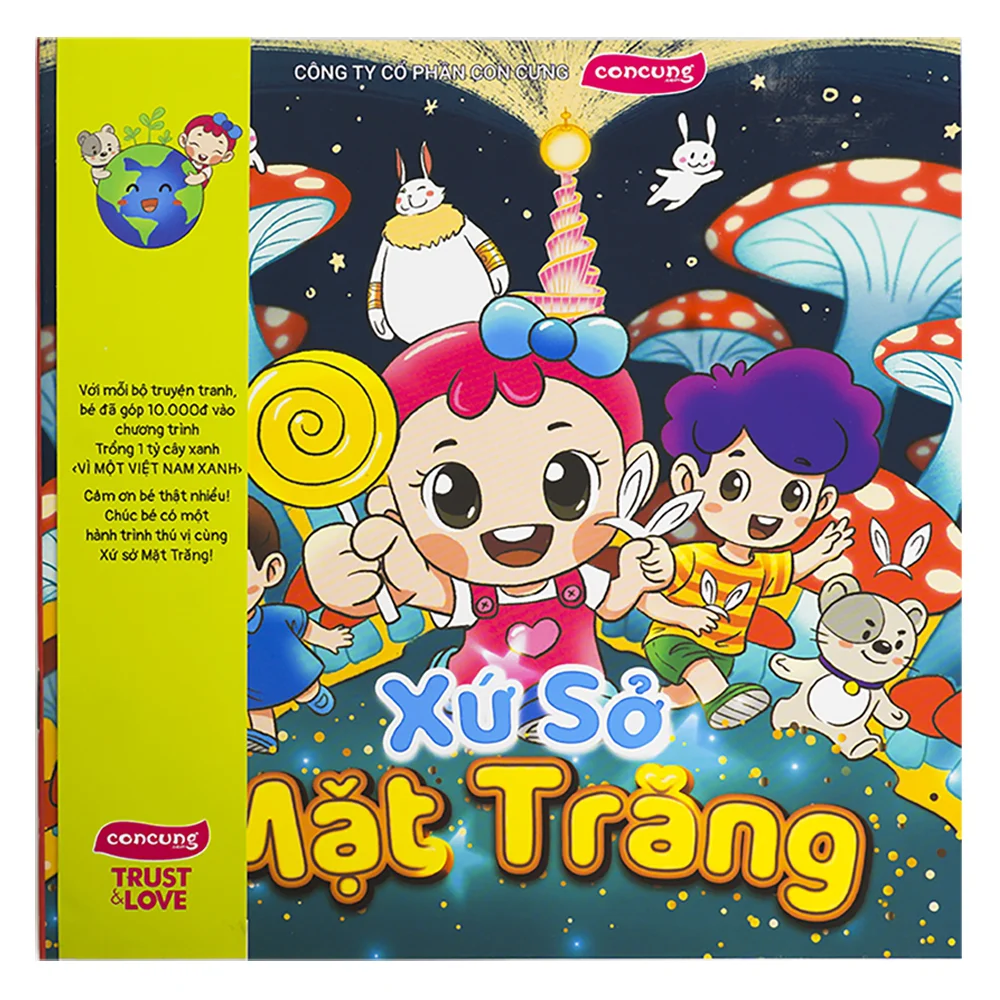 [Mua 1 bộ truyện góp 10k vào quỹ trồng 1 tỷ cây xanh] Bộ truyện tranh và sách tô màu kèm sticker Xứ Sở Mặt Trăng