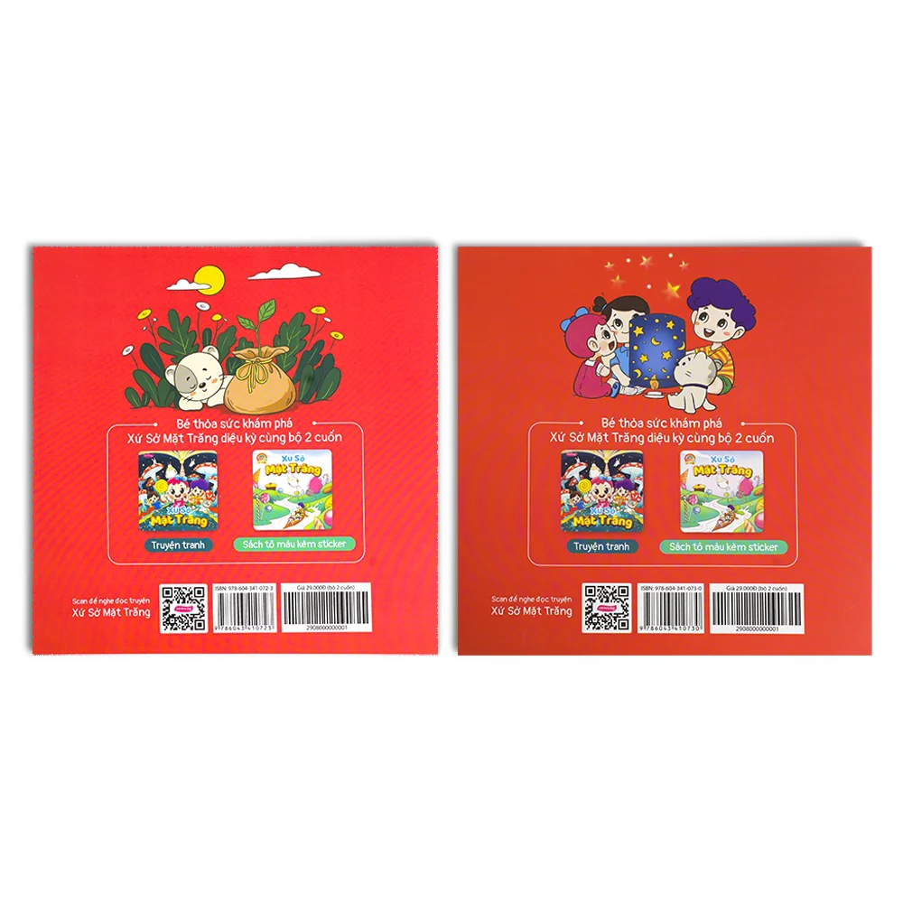 [Mua 1 bộ truyện góp 10k vào quỹ trồng 1 tỷ cây xanh] Bộ truyện tranh và sách tô màu kèm sticker Xứ Sở Mặt Trăng