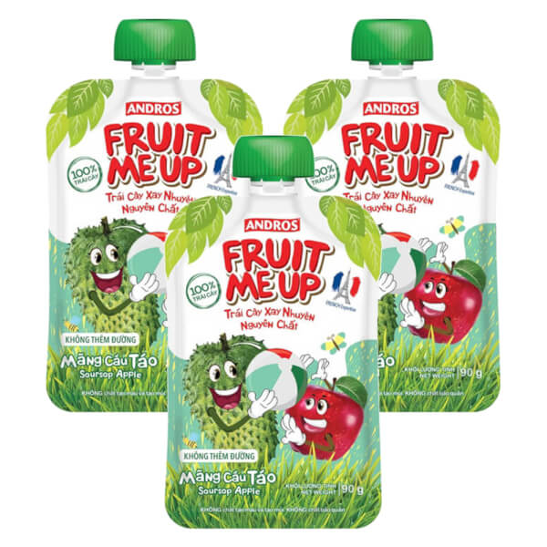 Combo 3 Trái Cây Xay Nhuyễn Nguyên Chất Fruit Me Up Mãng Cầu Táo